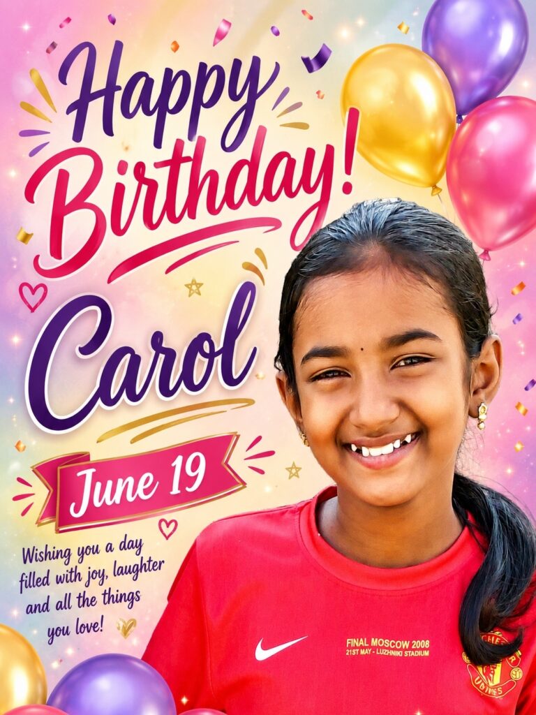 Birthday Greetings by Carol cakes & Cafe Mararikulam