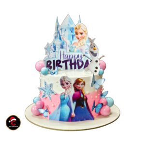 Elsa theme birthday cake with Frozen-inspired decoration by Carol Cakes &Cafe Mararikulam