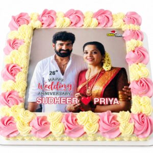 square photo cake by carol cakes & cafe Mararikulam